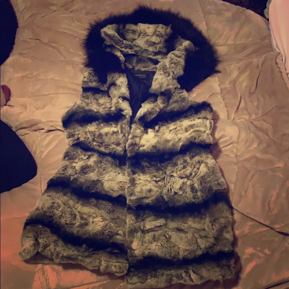 Chinchilla long vest